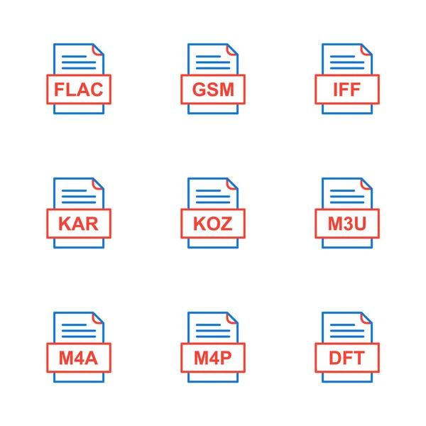9ファイル形式のアイコンのセット — ストックベクタ