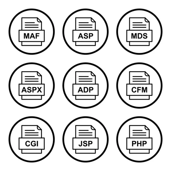 Set Von Symbolen Für Dateiformate — Stockvektor