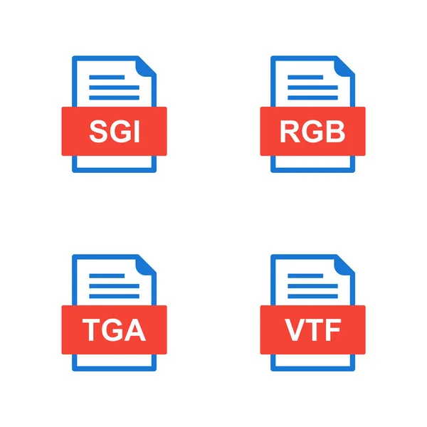 Set Von Symbolen Für Dateiformate — Stockvektor