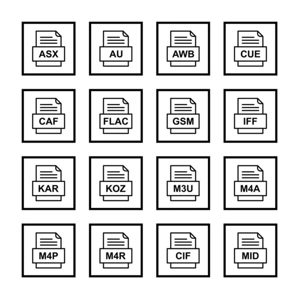 Uppsättning Filformat Ikoner — Stock vektor