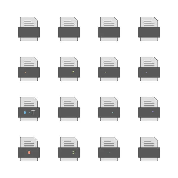 Set File Formats Icons — Stock Vector