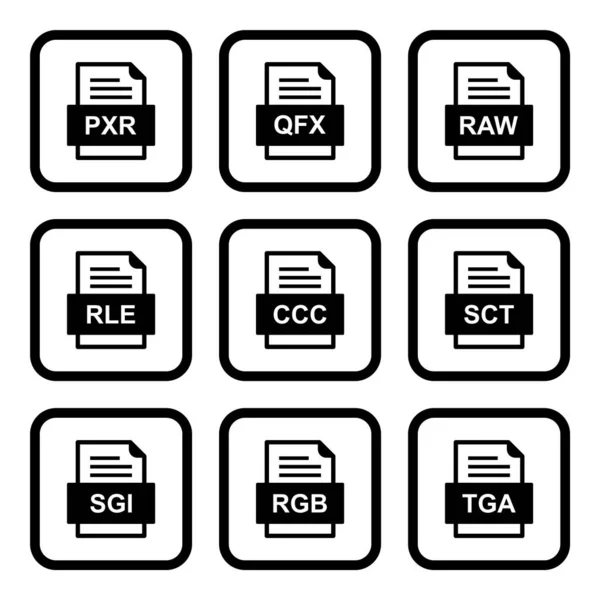 Ensemble Icônes Formats Fichiers — Image vectorielle