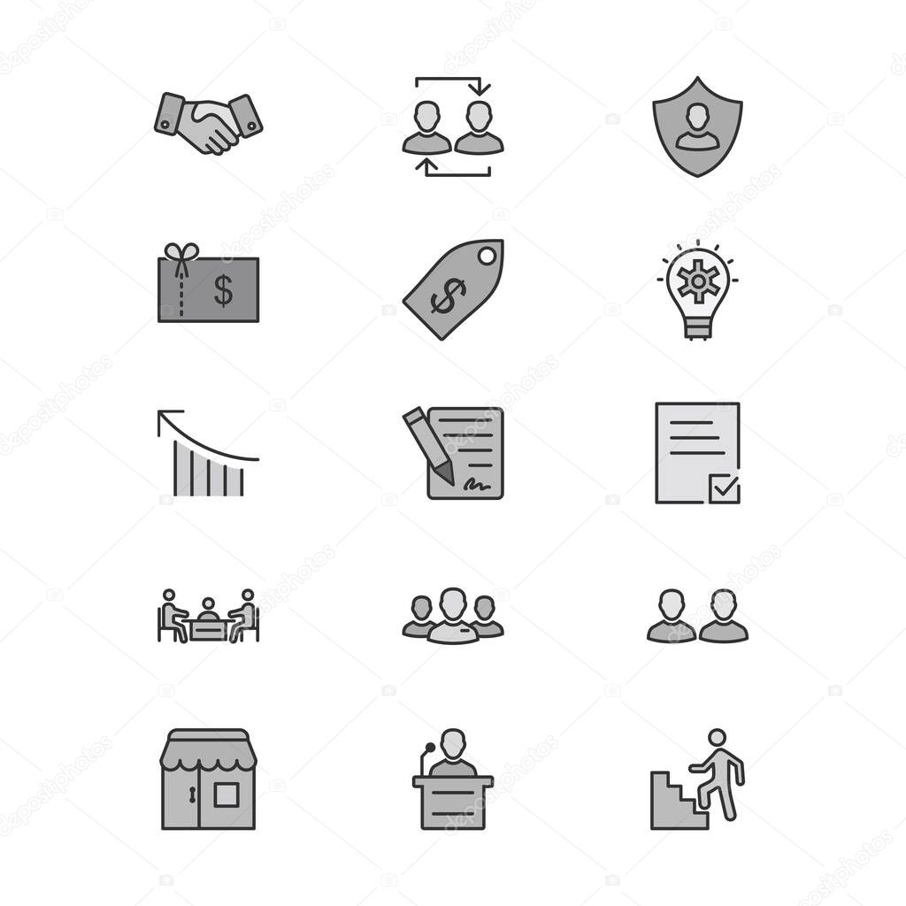 15 business Icons Sheet Isolated On White Background...