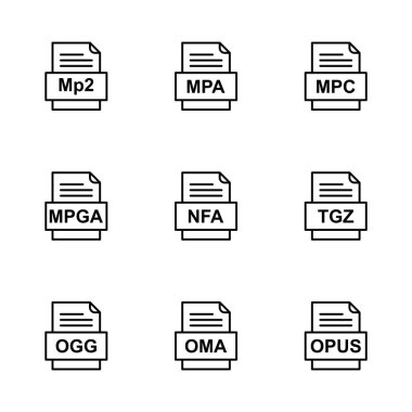 9 dosya biçimi simgesi kümesi