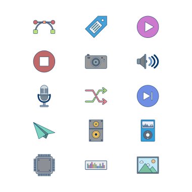 Kişisel ve iletişim için multimedya simgesi...