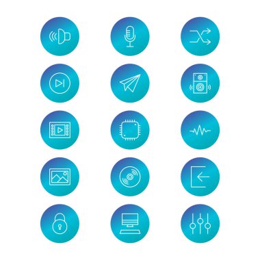 Kişisel ve iletişim için multimedya simgesi...