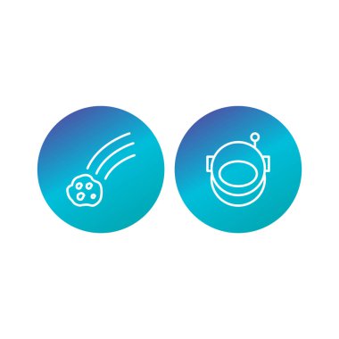 Beyaz Arkaplanda İzole edilmiş 2 Astronomi Simgesi...