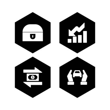 Kişisel ve Ticari Kullanım İçin Bankacılık 4 Simgesi...