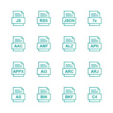 9 dosya biçimi simgesi kümesi