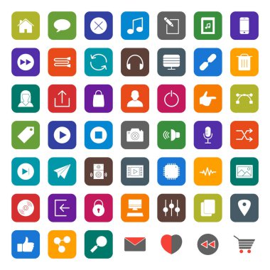 Kişisel ve iletişim için multimedya simgesi...