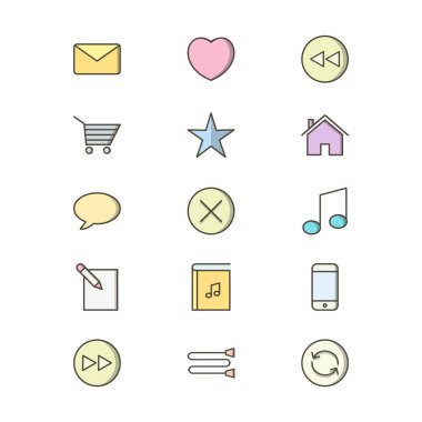 Kişisel ve iletişim için multimedya simgesi...