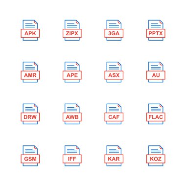 9 dosya biçimi simgesi kümesi