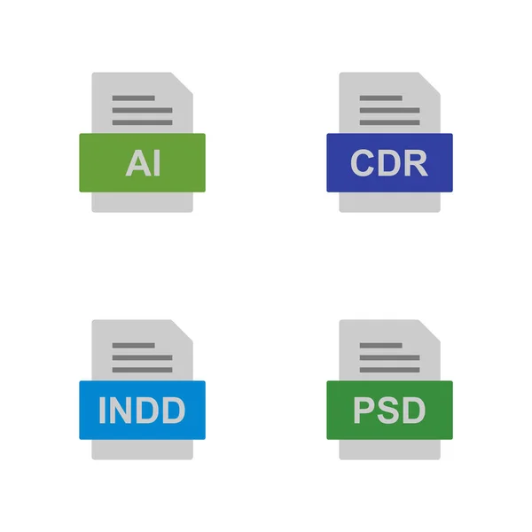 Set Von Symbolen Für Dateiformate — Stockvektor