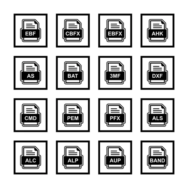 Set File Formats Icons — Stock Vector