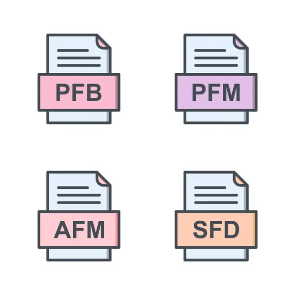 Set File Formats Icons — Stock Vector
