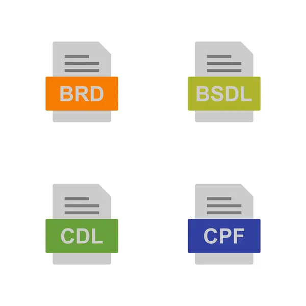 设置4个文件格式图标 — 图库矢量图片