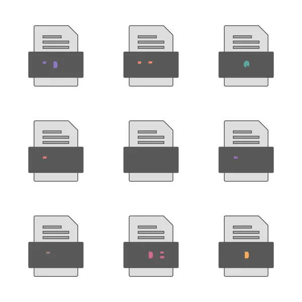 Conjunto Iconos Formatos Archivo — Archivo Imágenes Vectoriales