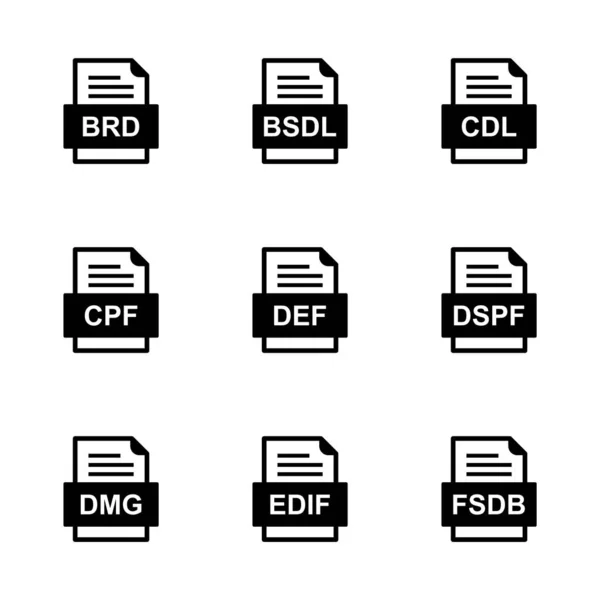 Ensemble Icônes Formats Fichiers — Image vectorielle