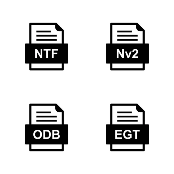 Set File Formats Icons — Stock Vector