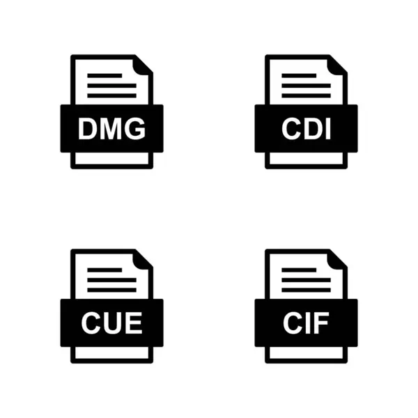 Set Von Symbolen Für Dateiformate — Stockvektor