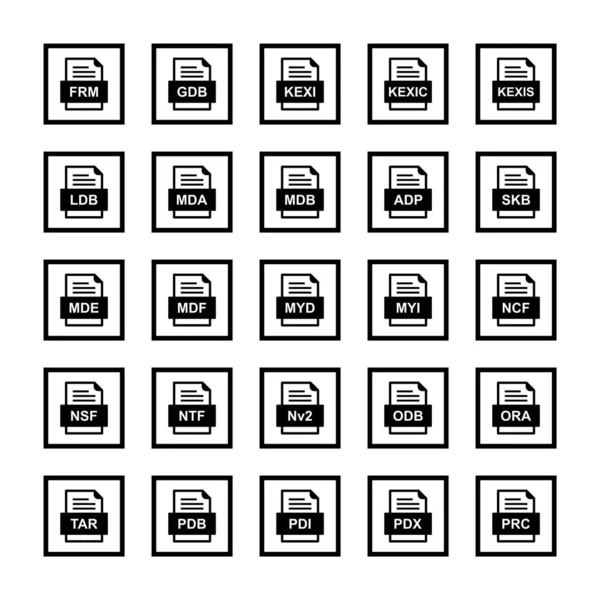 Set Von Symbolen Für Dateiformate — Stockvektor