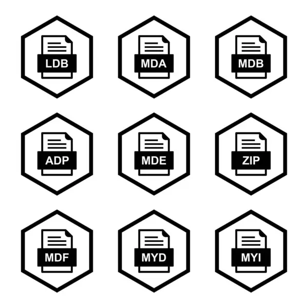 Set File Formats Icons — Stock Vector