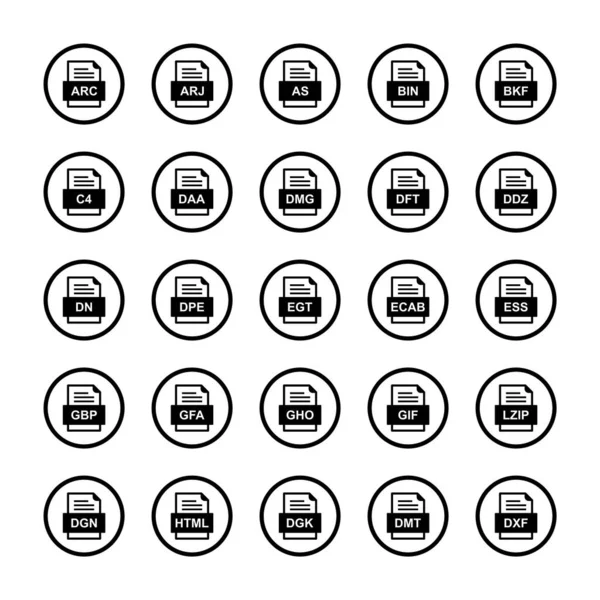 Set File Formats Icons — Stock Vector