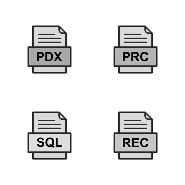 Set Von Symbolen Für Dateiformate — Stockvektor