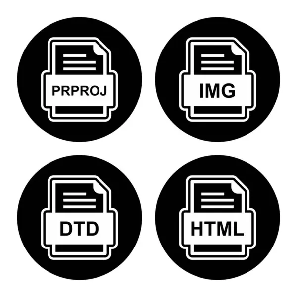 Set Von Symbolen Für Dateiformate — Stockvektor