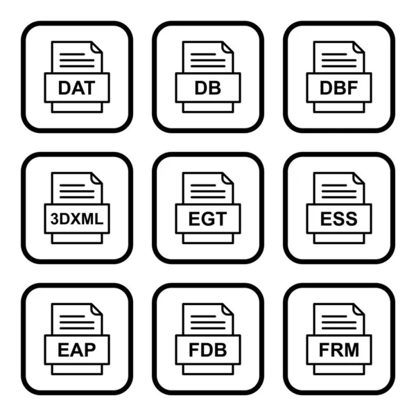 Conjunto Ícones Formatos Arquivo — Vetor de Stock