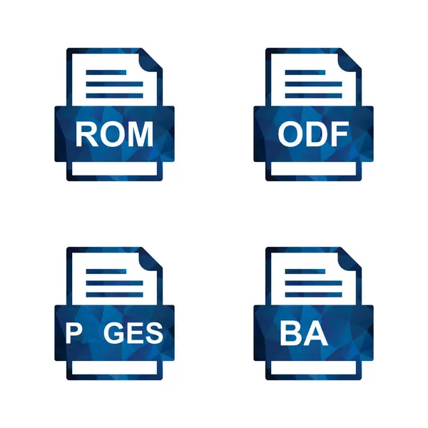 Zestaw Ikon Formatów Plików — Wektor stockowy