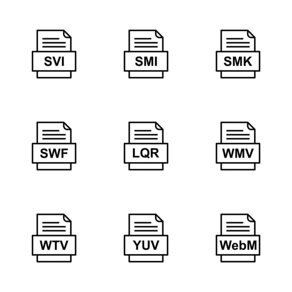 Sett Med Filformatikoner – stockvektor