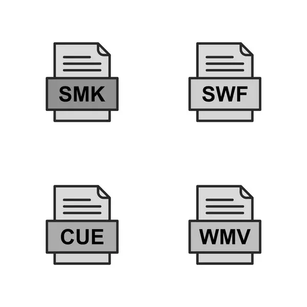 Set File Formats Icons — Stock Vector