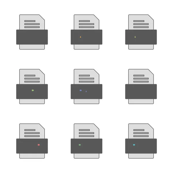 Set Von Symbolen Für Dateiformate — Stockvektor