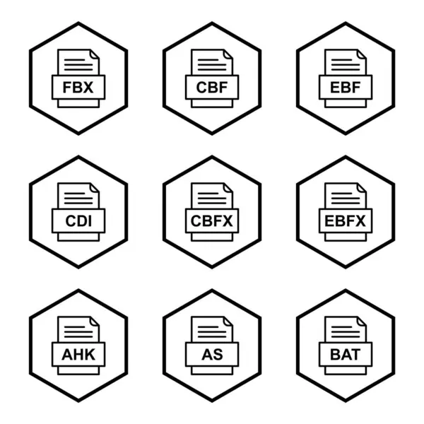 Set File Formats Icons — Stock Vector