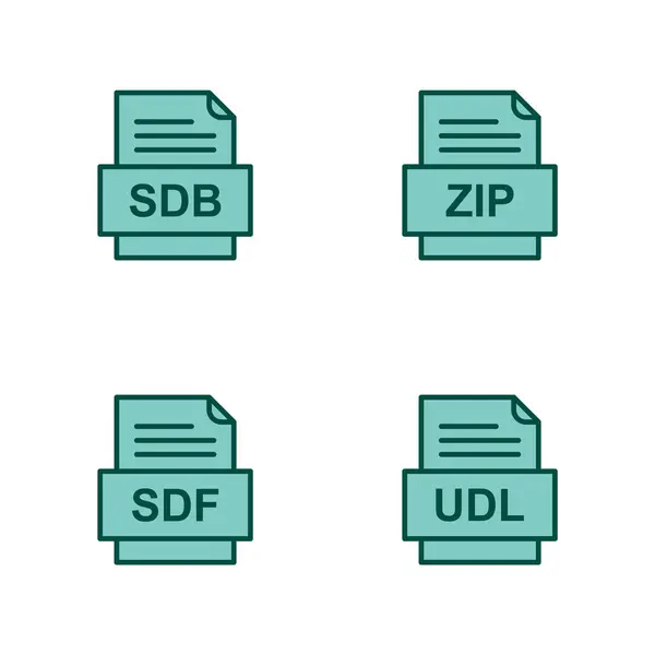 Ensemble Icônes Formats Fichiers — Image vectorielle