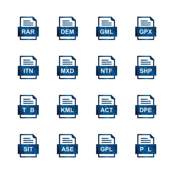 Ensemble Icônes Formats Fichiers — Image vectorielle