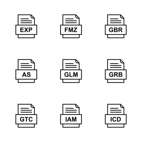 Conjunto Iconos Formatos Archivo — Vector de stock