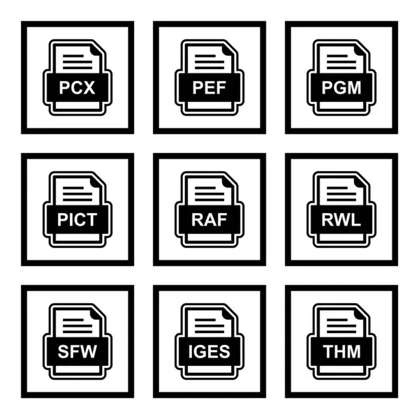 Набор Форматов Файлов Иконки — стоковый вектор