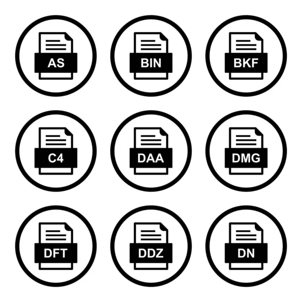 Ensemble Icônes Formats Fichiers — Image vectorielle