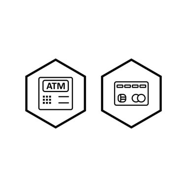 Beyaz arkaplanda 2 adet bankacılık simgesi izole edildi...