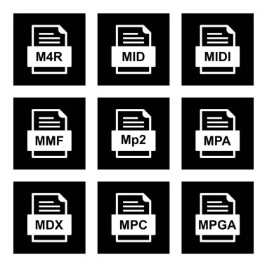 9 dosya biçimi simgesi kümesi