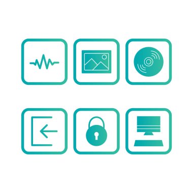 Kişisel ve iletişim için multimedya simgesi...