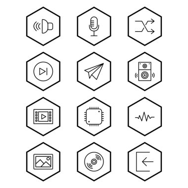 Kişisel ve iletişim için multimedya simgesi...