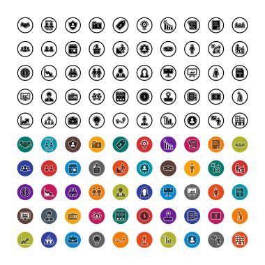 Kişisel ve ticari kullanım için 100 Simge iş seti...