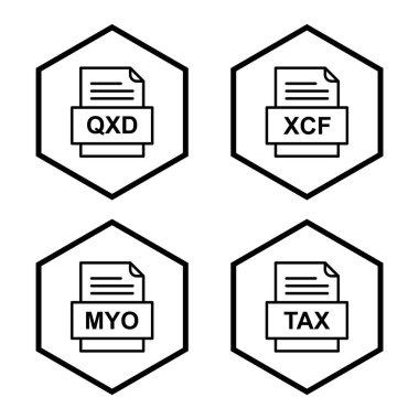 4 dosya biçimi simgesi kümesi