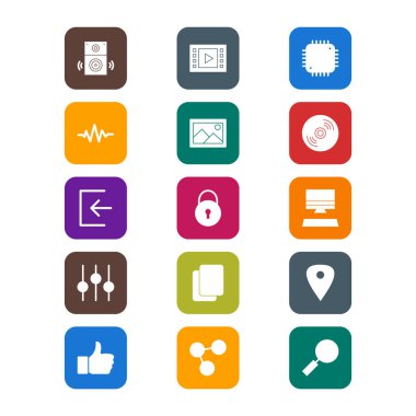 Kişisel ve iletişim için multimedya simgesi...