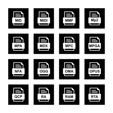 9 dosya biçimi simgesi kümesi