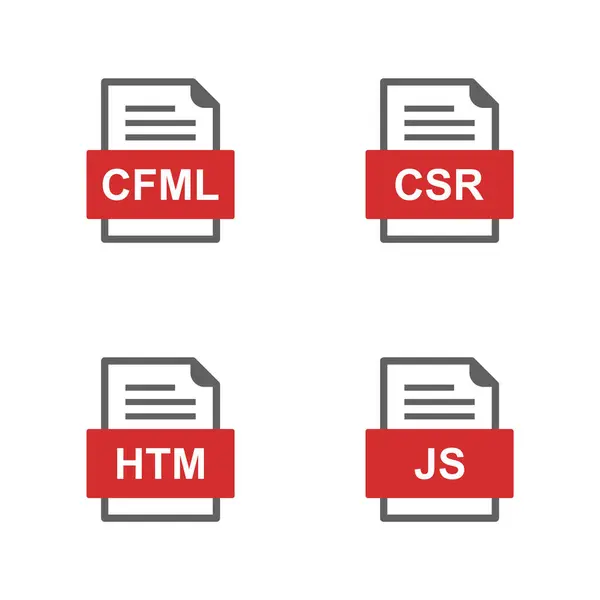 4つのファイル形式のアイコンのセット — ストックベクタ