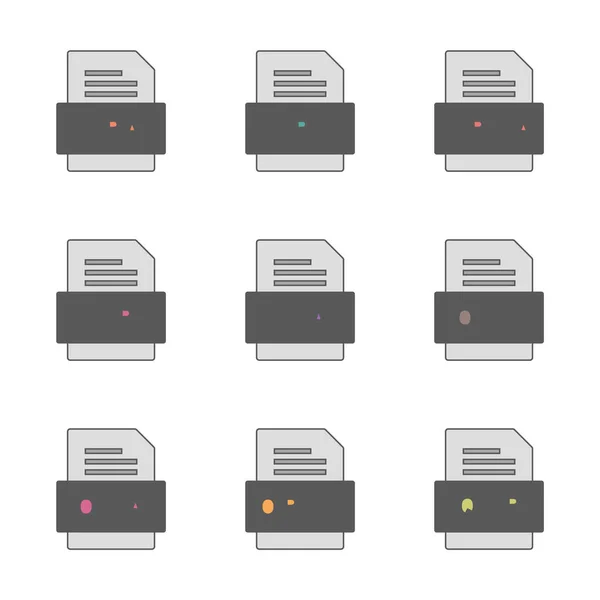 Набор Форматов Файлов Иконки — стоковый вектор